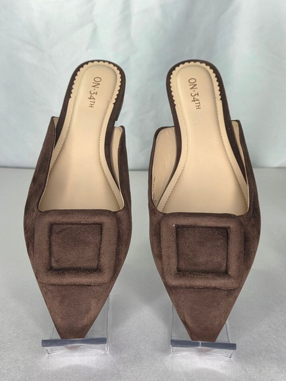 On 34th Mabel Buckle Mules - Rich Truffle, Size: 8.5 M